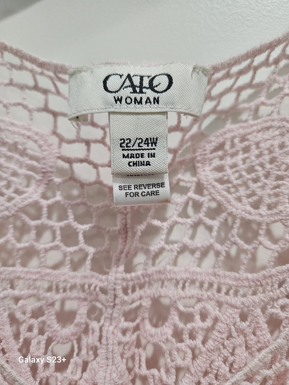Cato Light Pink Crochet Fringe Sweater - Picture 4 of 6